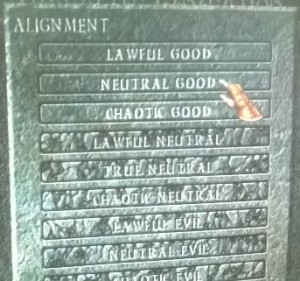 Neutral good on kuulemma nynnyin alignment. Kuin minulle tehty, siis.